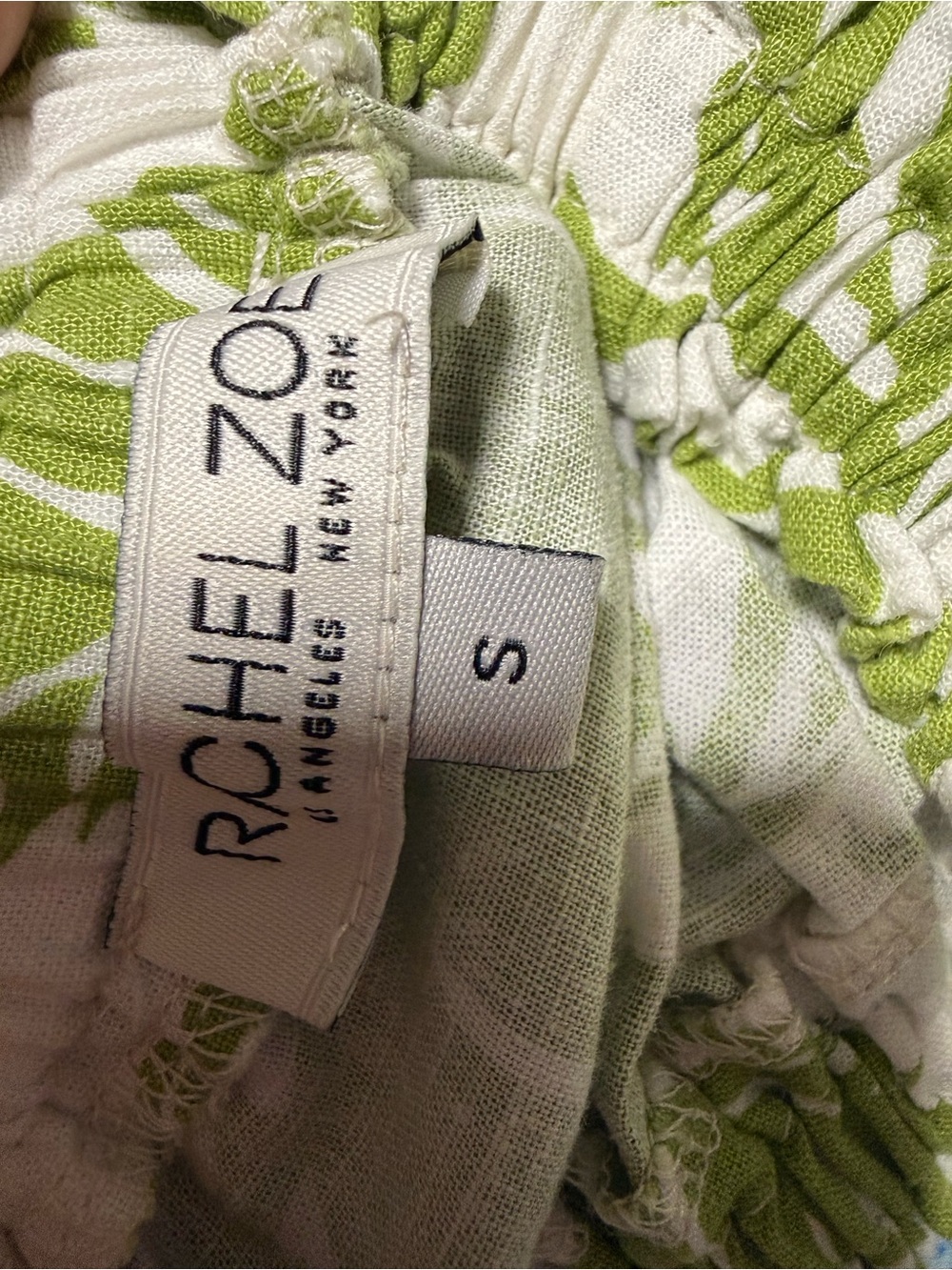 Rachel Zoe Olive and White Floral Peasant Blouse - Picture 5 of 5